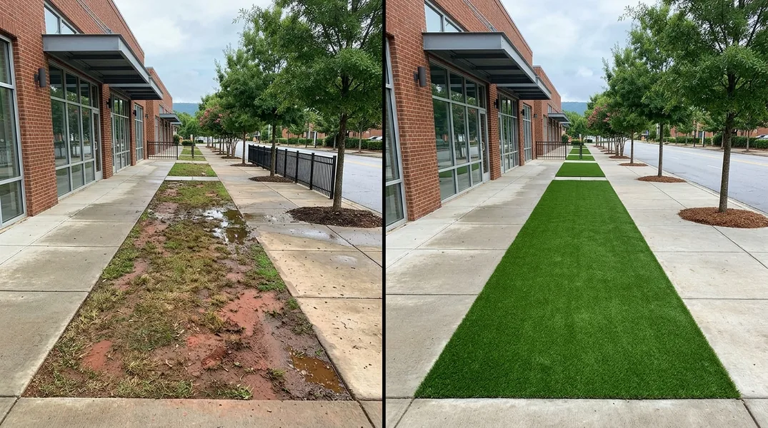 Result artificial grass installation in Greenville - Greenville Turf Installation